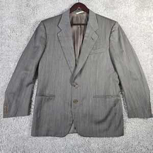 Canali Mens Gray Micro Stripe Wool Blazer 2 Button Sport Coat Size 42R Old Money
